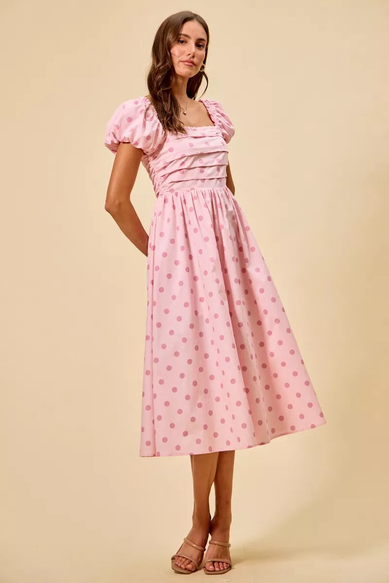 Spotted Midi Dress