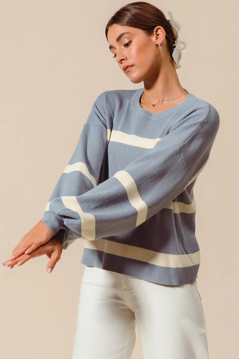 Ribbed Striped Sweater