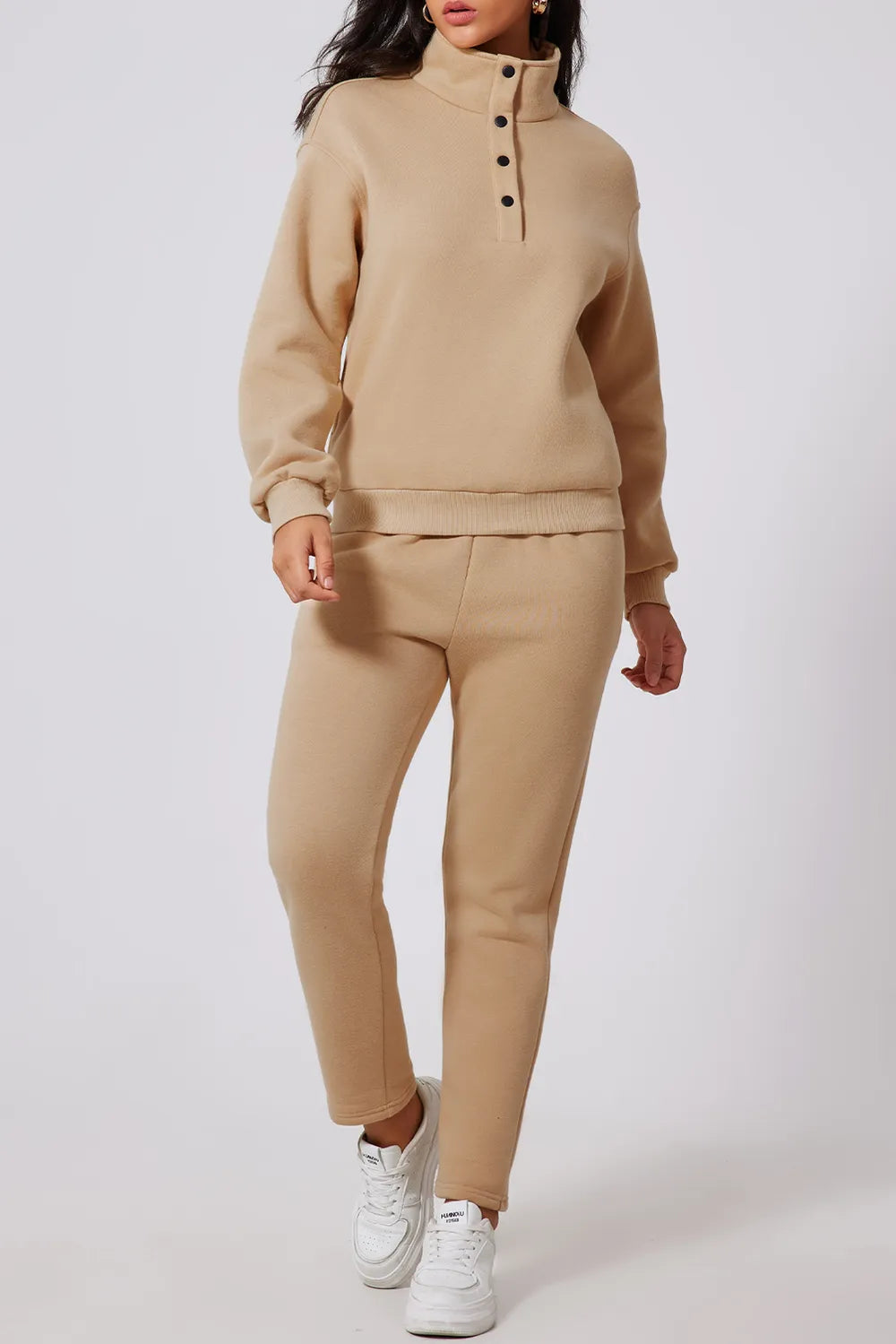 Matching Mock Neck Top and Pants Active Set