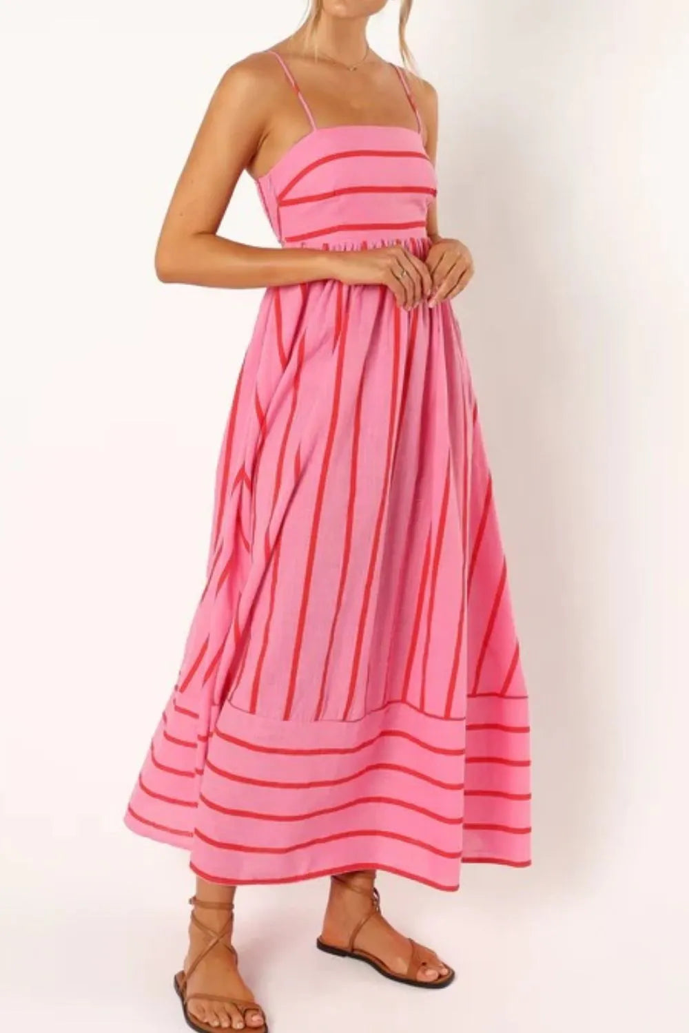 Striped Square Neck Maxi Dress