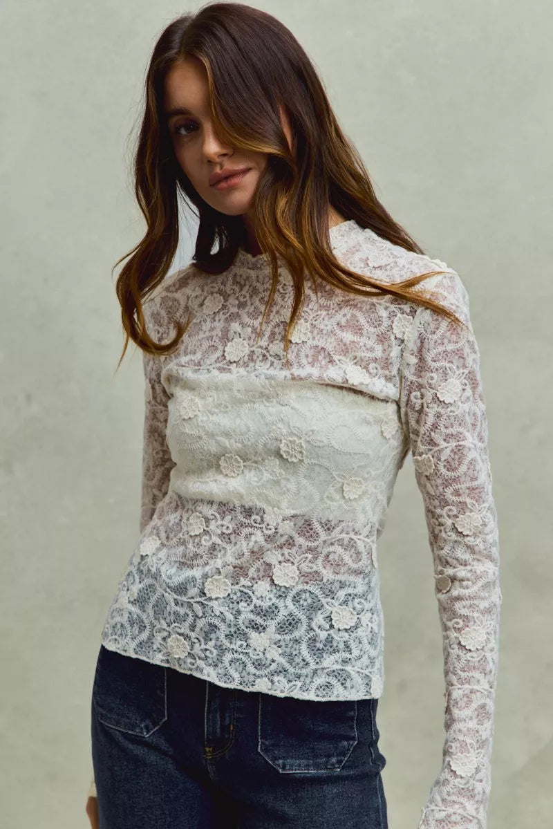 Lace Floral Layering Top