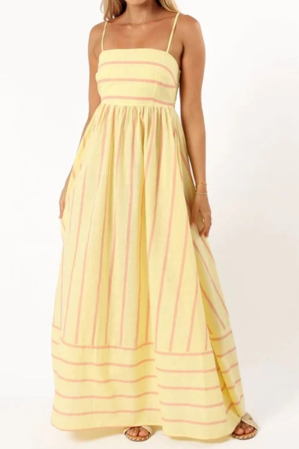 Striped Square Neck Maxi Dress