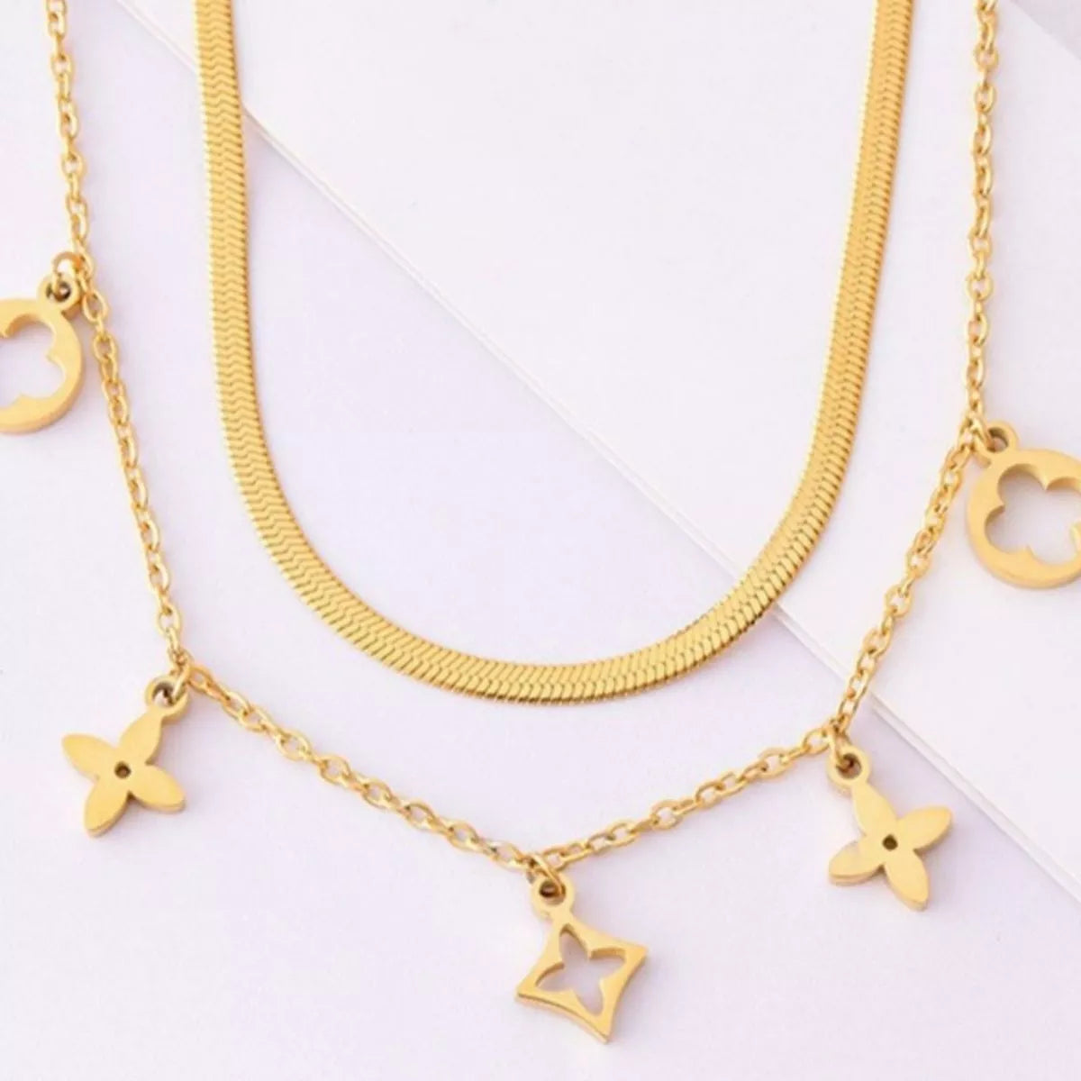 Double Layered Charm Necklace
