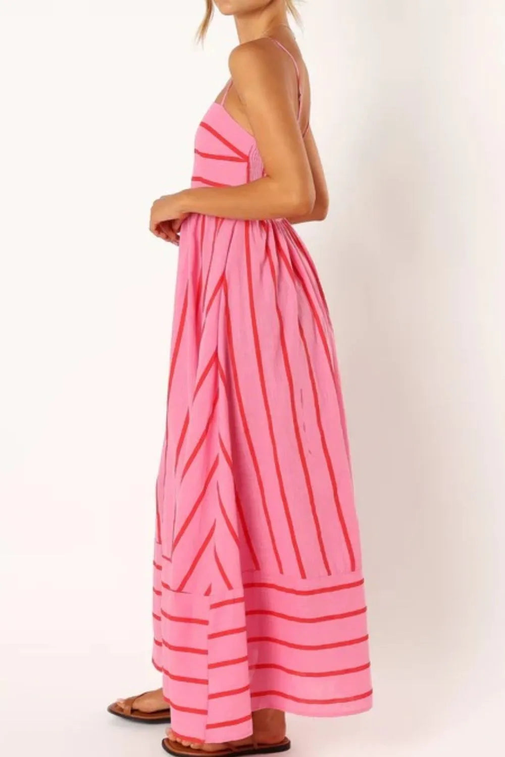 Striped Square Neck Maxi Dress
