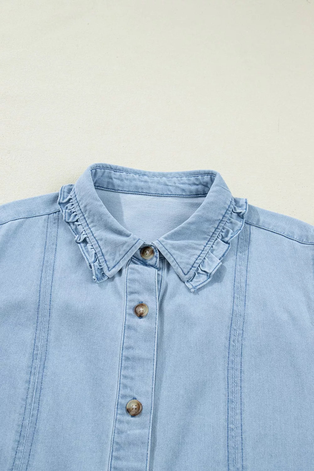 Denim Ruffled Edge Denim Dress
