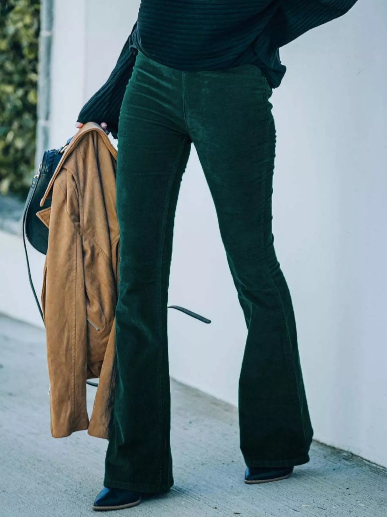 Corduroy Pull On Flare Pants - Detail View 4