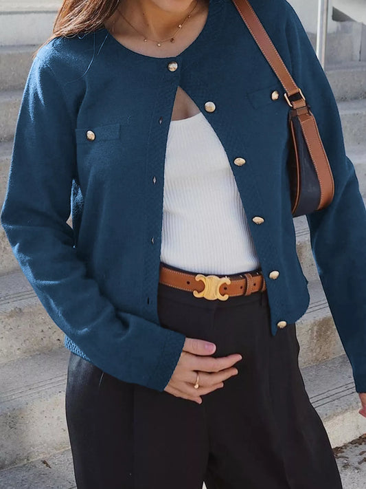 Button-Down Knit Cardigan - Front View