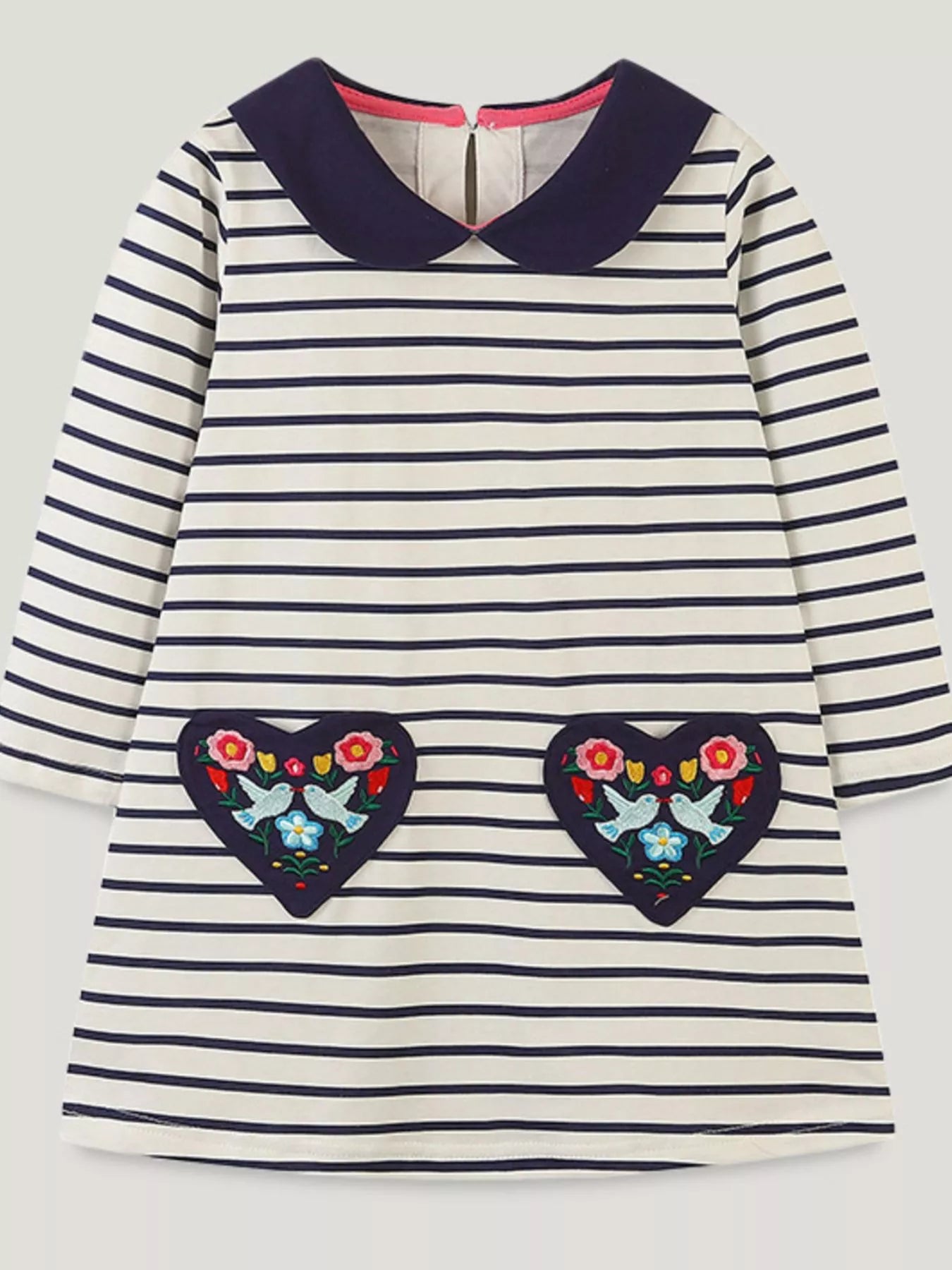 Classic Breton Dress with Embroidered Detail