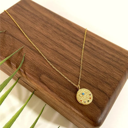 18K Gold-Plated Coin Pendant Necklace - Detail View 4