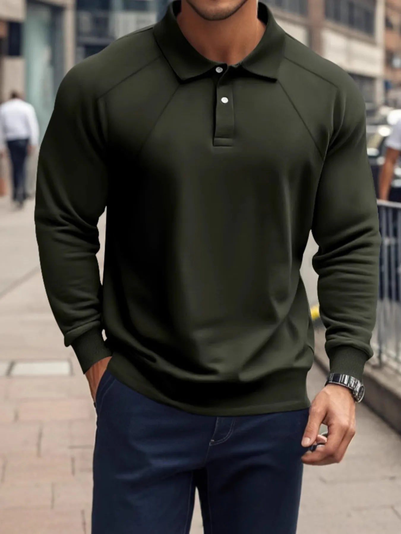 Men's Collared Long Sleeve Polo