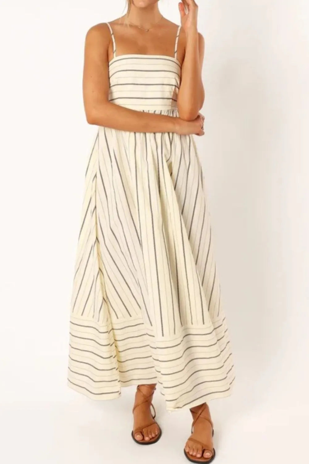 Striped Square Neck Maxi Dress