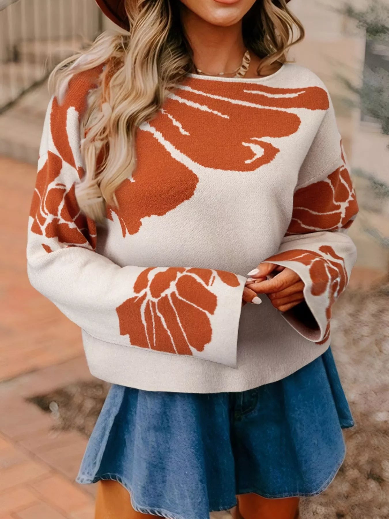 Bold Bloom Sweater - Front View