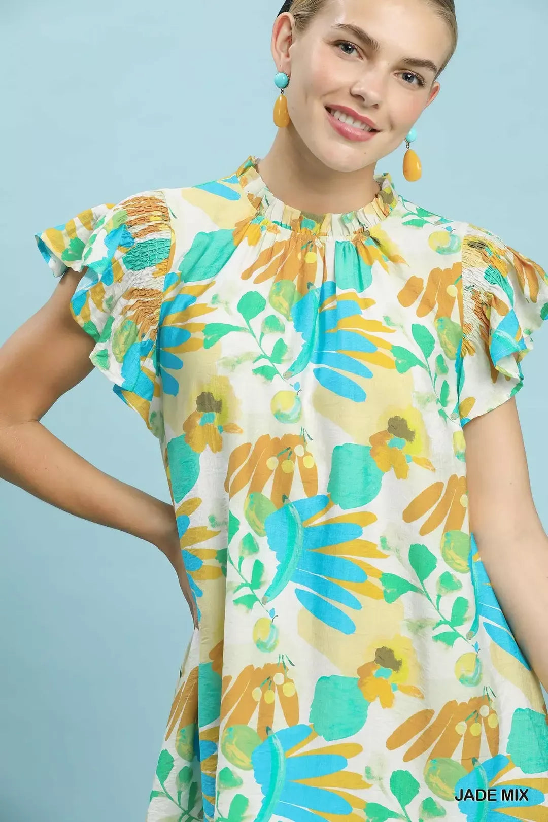Botanical Print Mini Dress