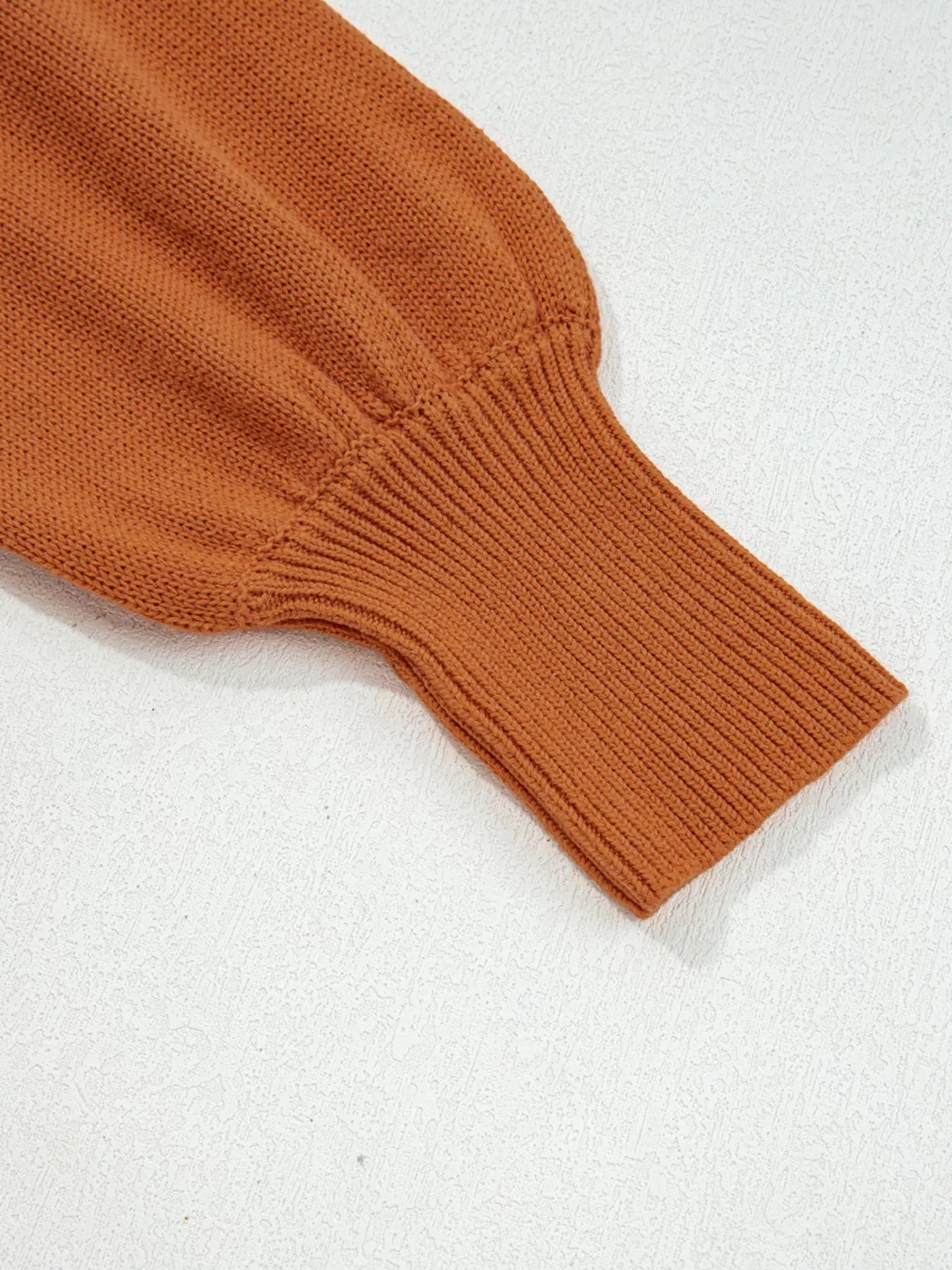 Rust Knit Sweater with Back Tie Detail