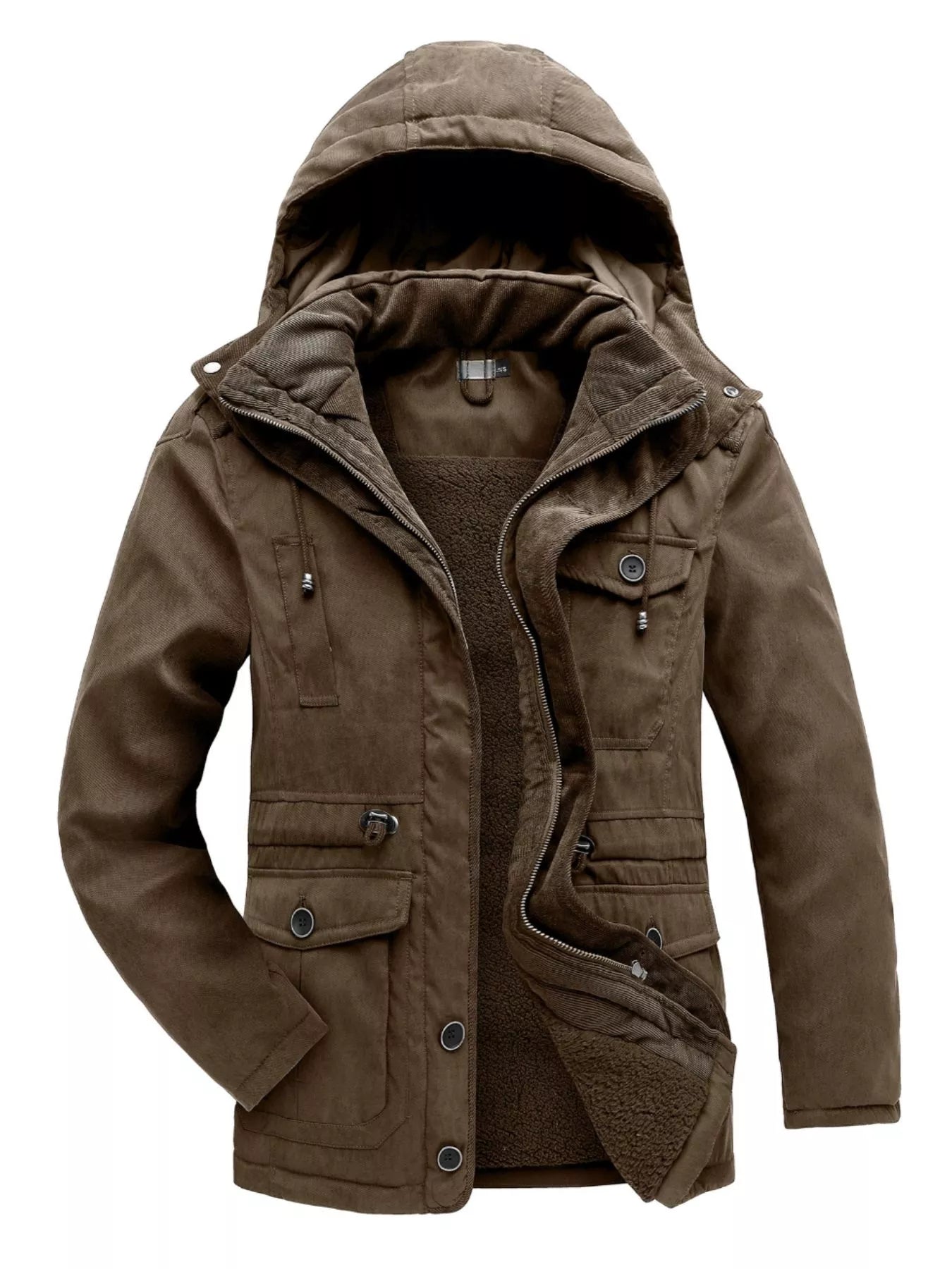 Men’s Fleece-Lined Utility Hooded Jacket