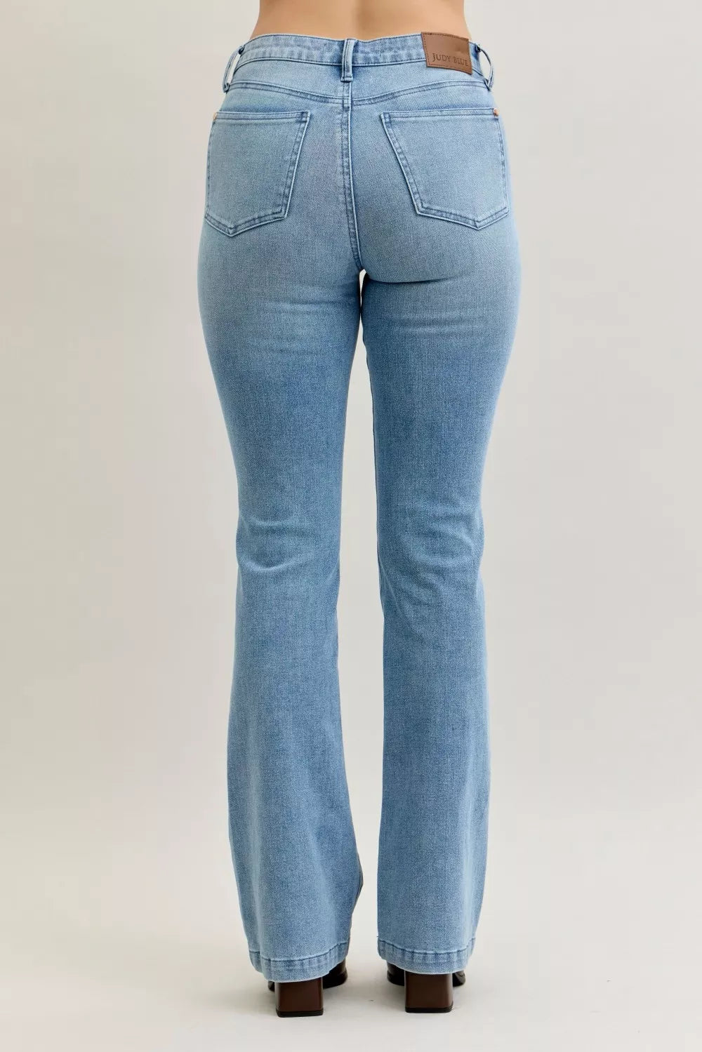 Mid-Rise Bootcut Jeans with Contrast Wash