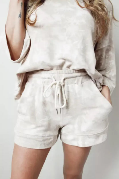 Relaxed Fit Tie-Dye Top and Shorts Set - Side View