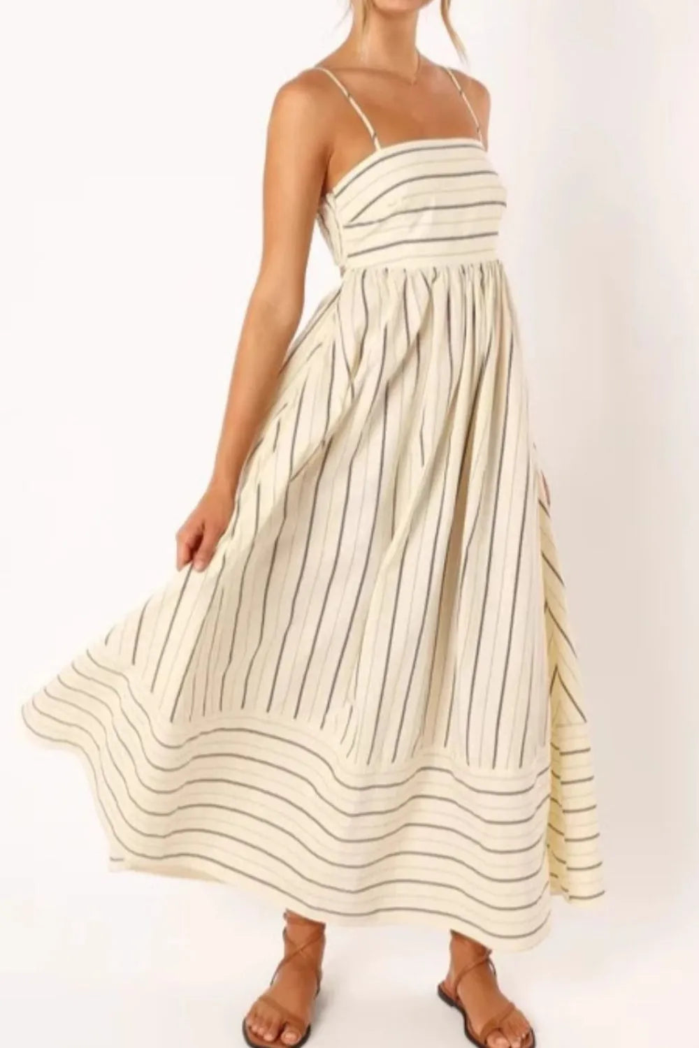 Striped Square Neck Maxi Dress