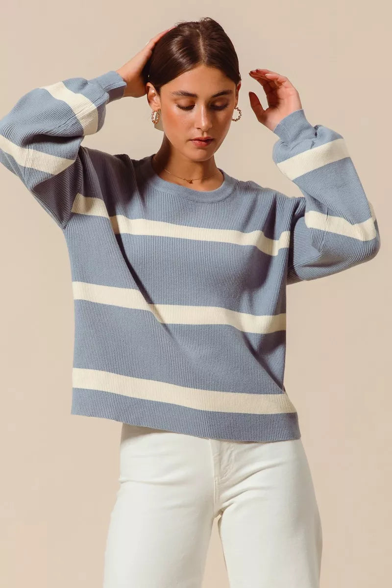 Ribbed Striped Sweater