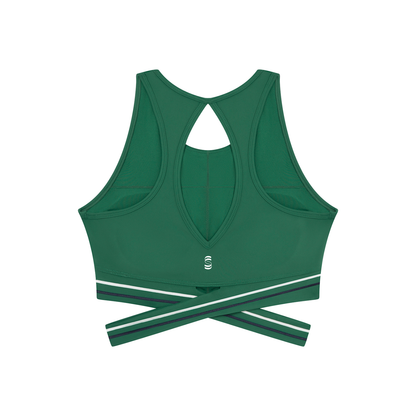 Contrast Band Cropped Sports Bra