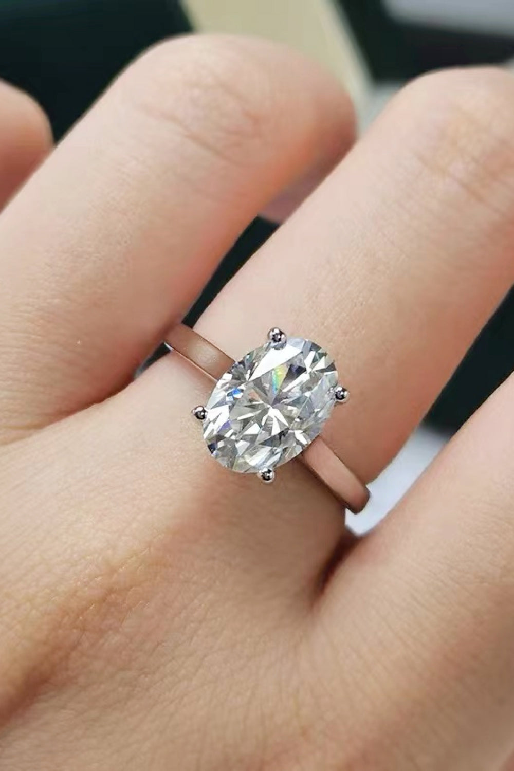 2.5 Carat Oval Moissanite Solitaire Ring