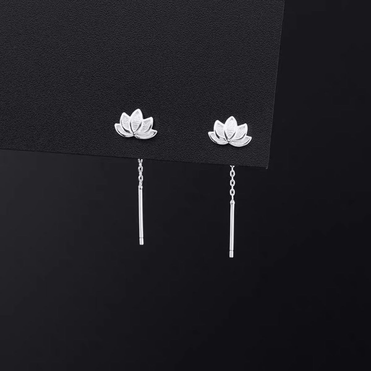 Threaded Lotus Drop Earrings
