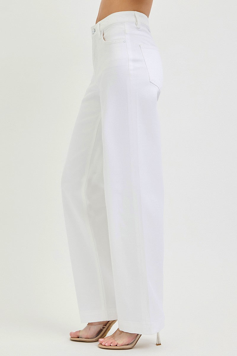 Effortless White Straight Leg Pants