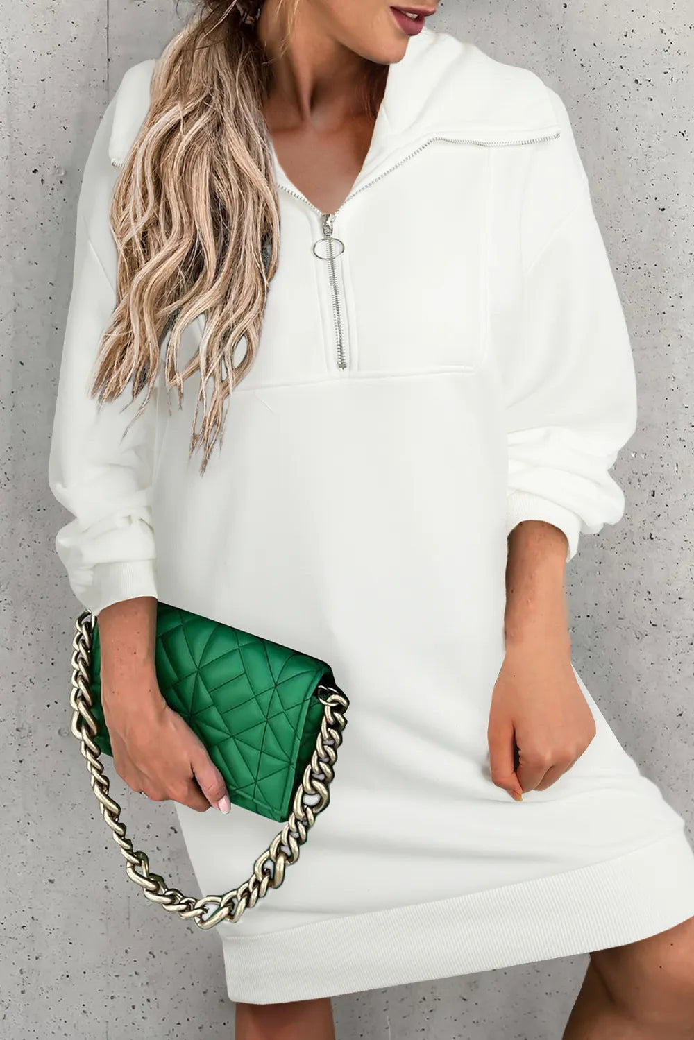 Cozy Half-Zip Sweater Dress