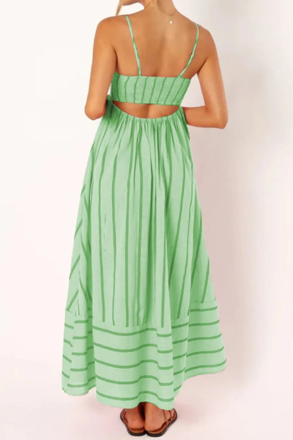 Striped Square Neck Maxi Dress
