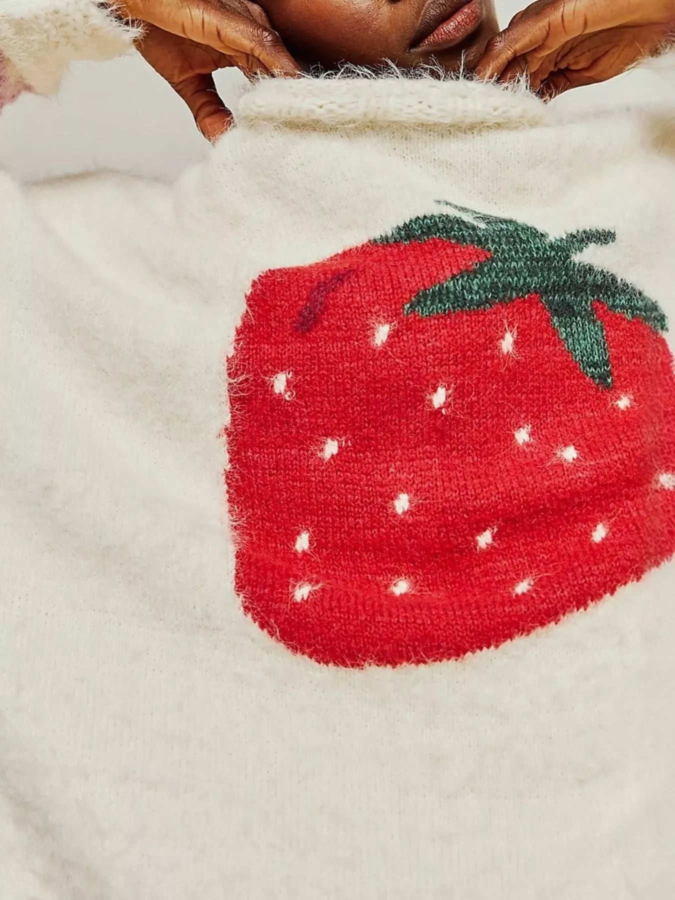 Fruit Round Neck Long Sleeve Sweater - Detail View 6