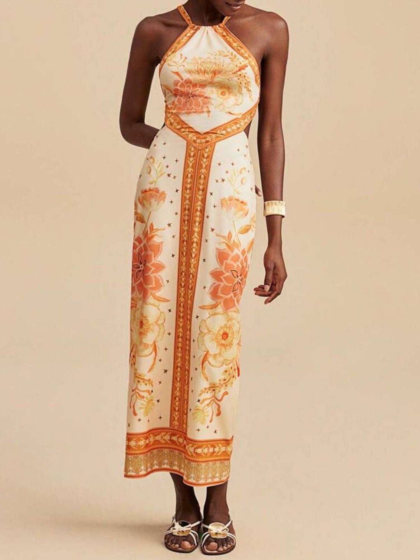 Floral Open Back Maxi Dress