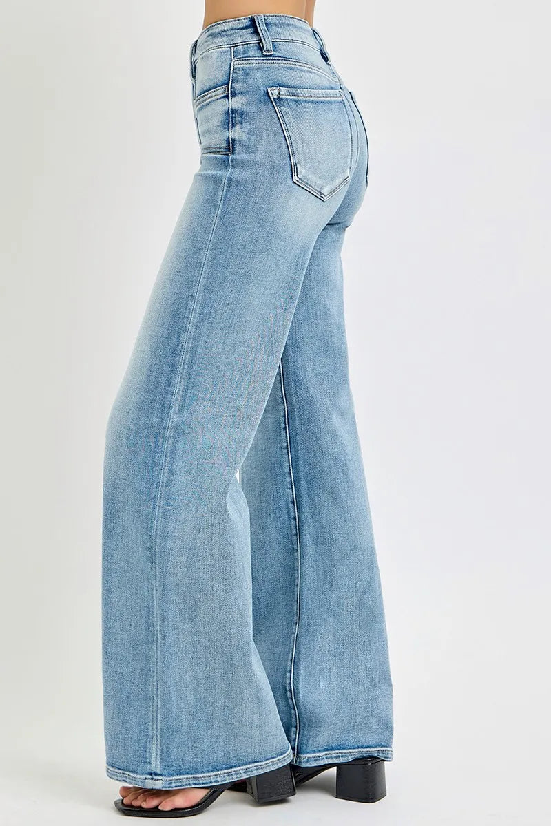 Women's Mid Rise Wide Leg Jeans