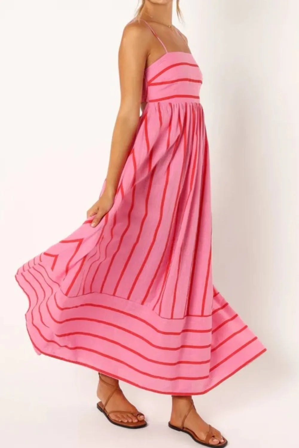 Striped Square Neck Maxi Dress