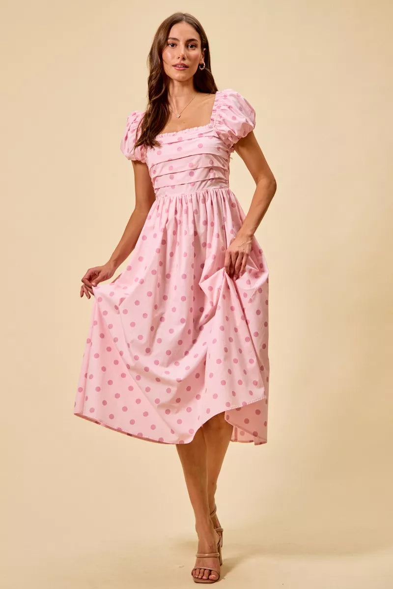 Spotted Midi Dress
