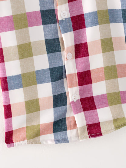 Boys Plaid Collared Shirt