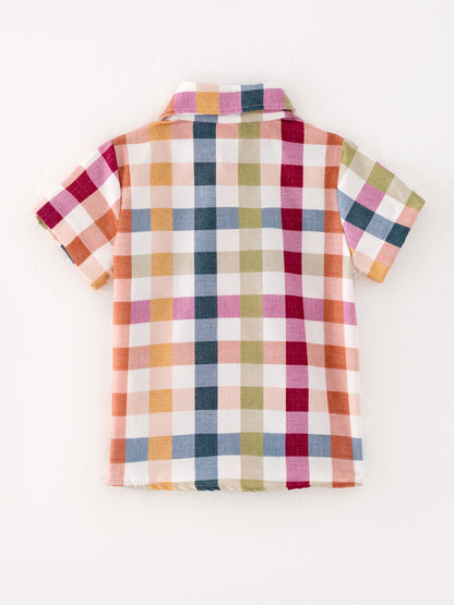 Boys Plaid Collared Shirt