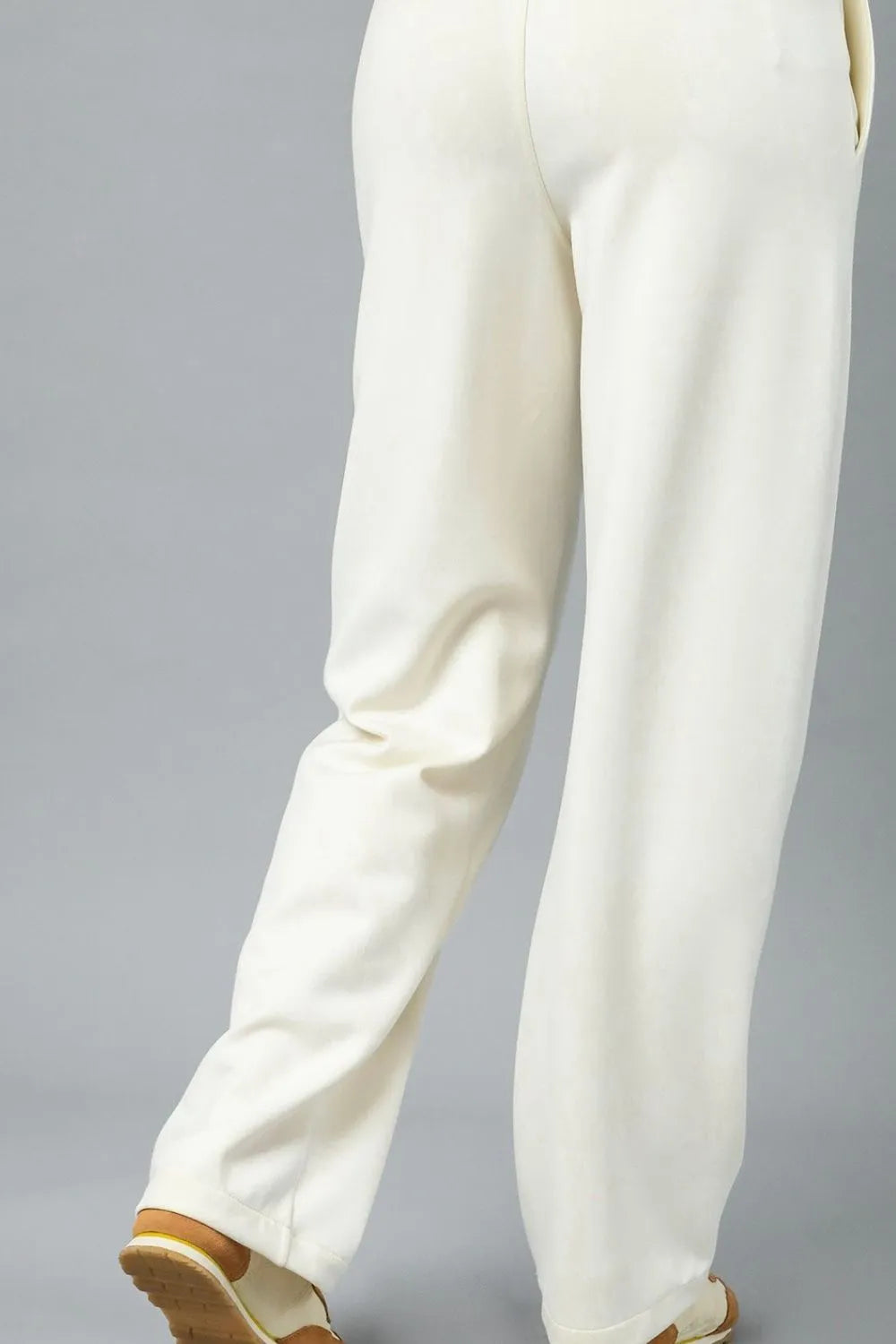 High Waisted Wide Leg Linen-Blend Pants