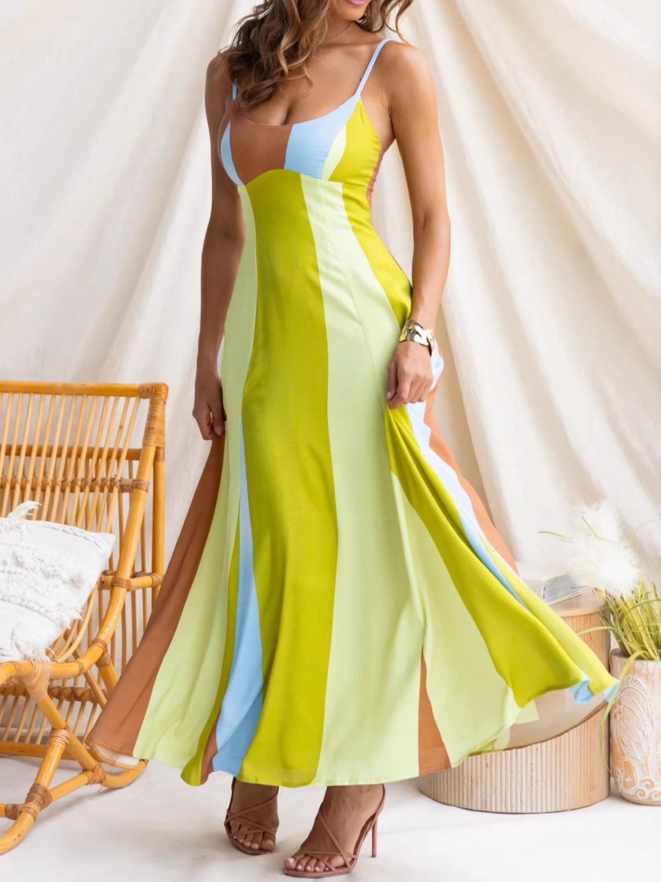 Color Block Maxi Dress