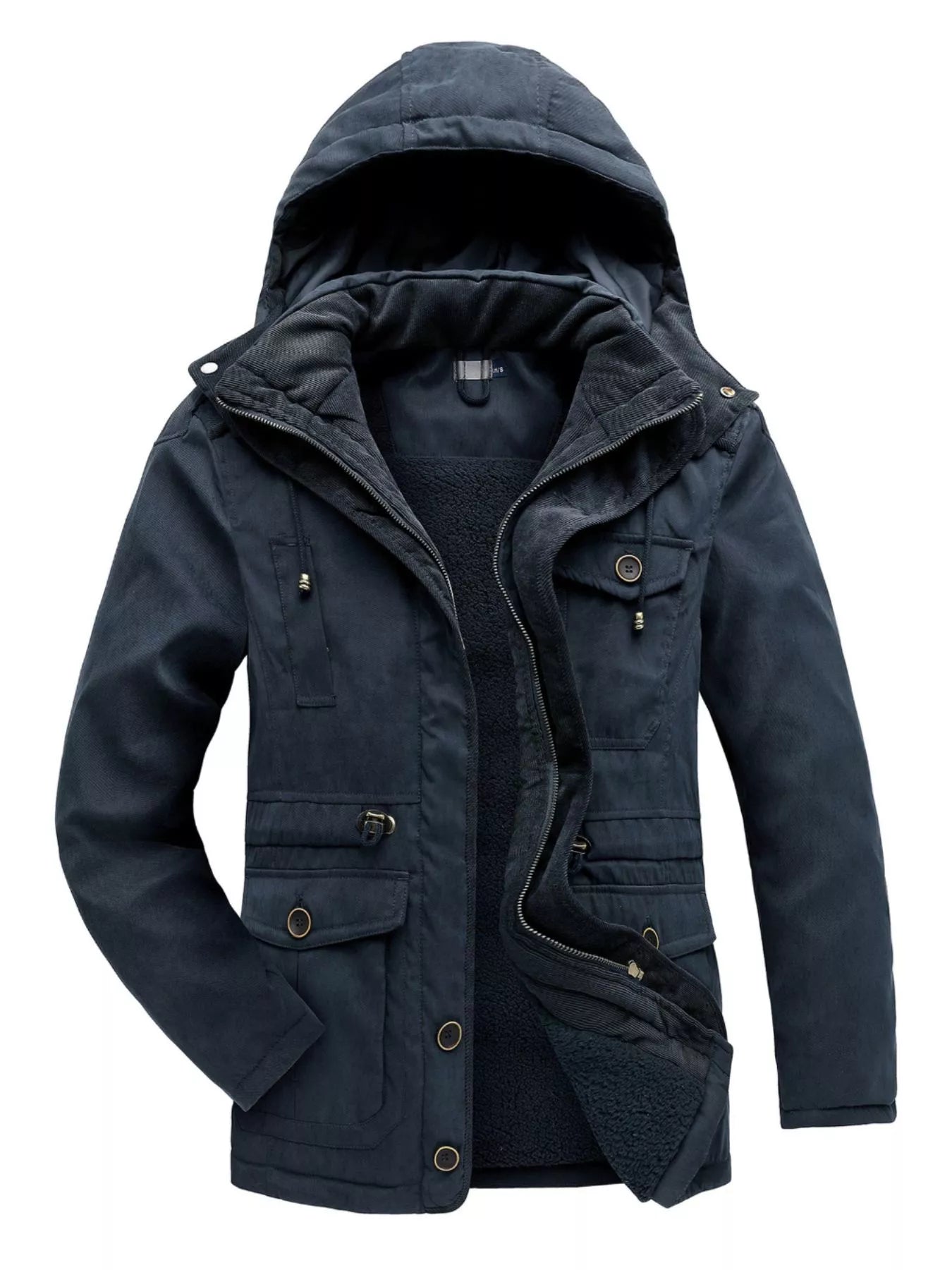 Men’s Fleece-Lined Utility Hooded Jacket