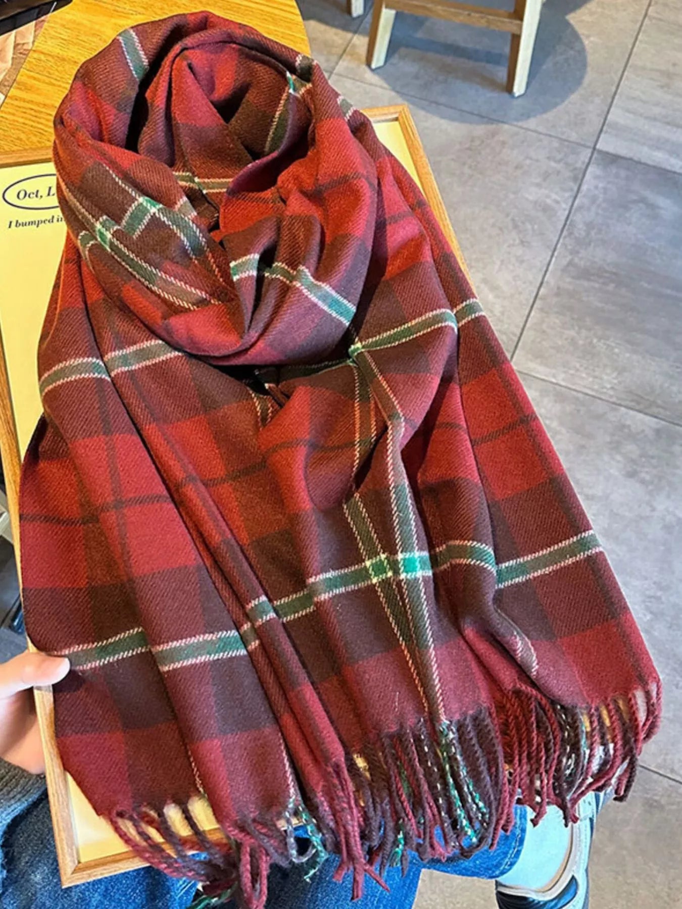 Classic Plaid Fringe Scarf