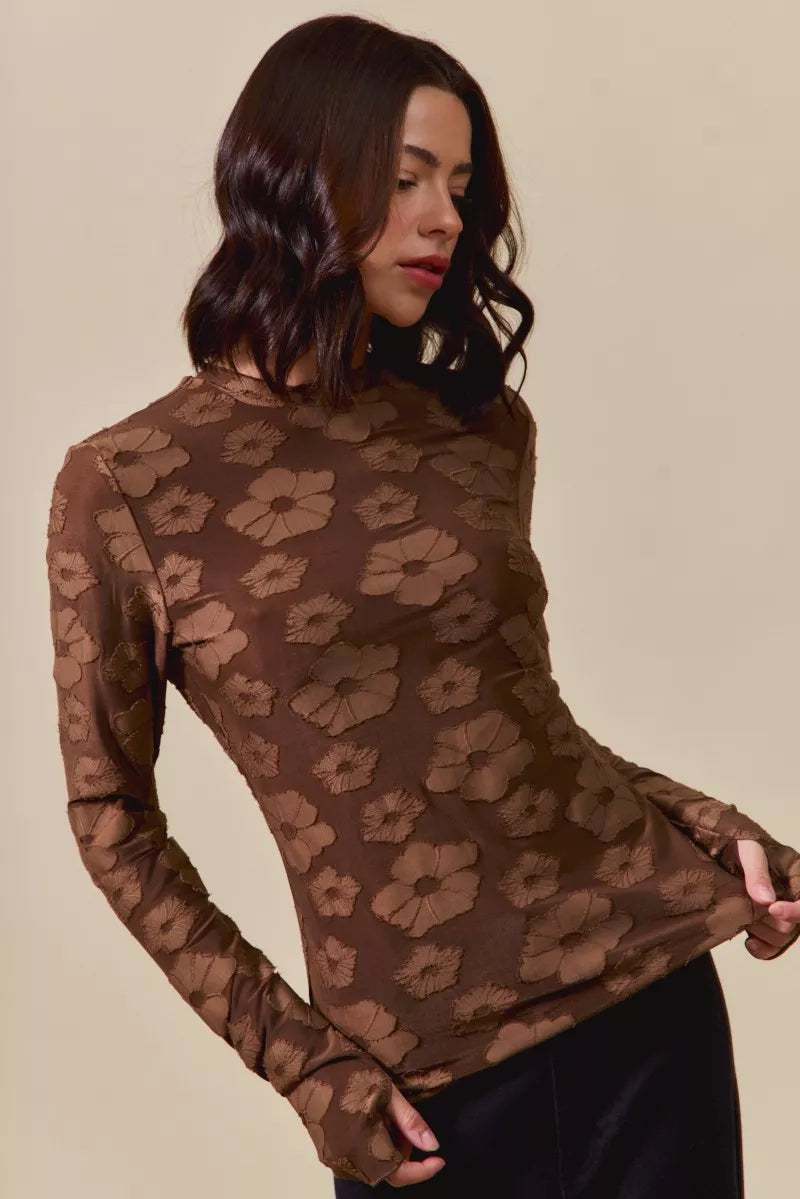 Stretched Jacquard Blouse