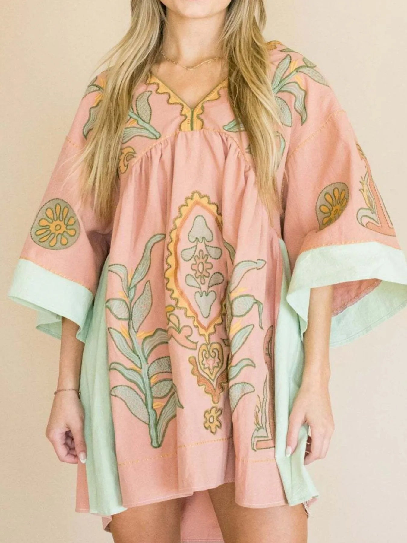 Boho Kimono Mini Dress
