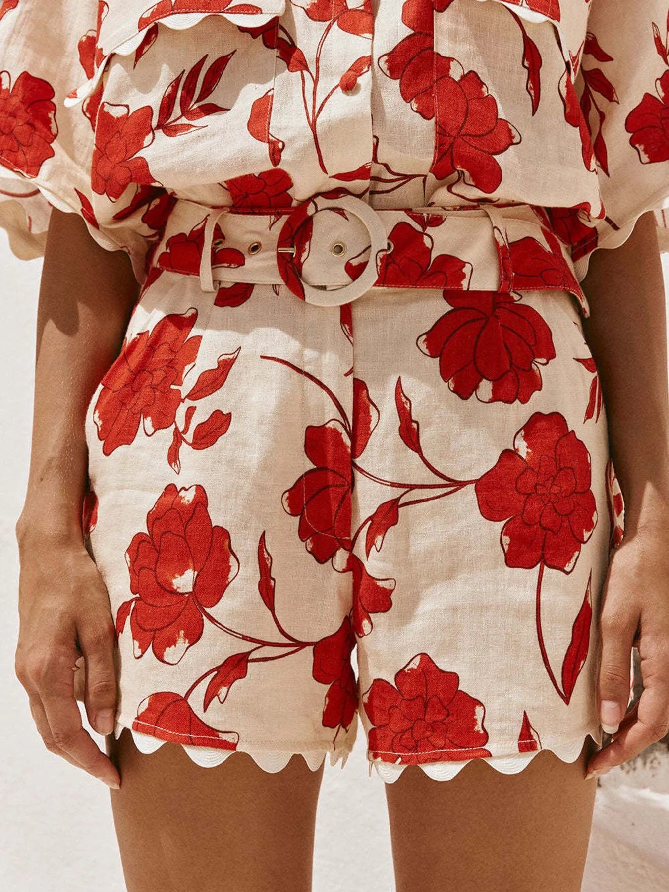 Rosy Print Top and Shorts Set