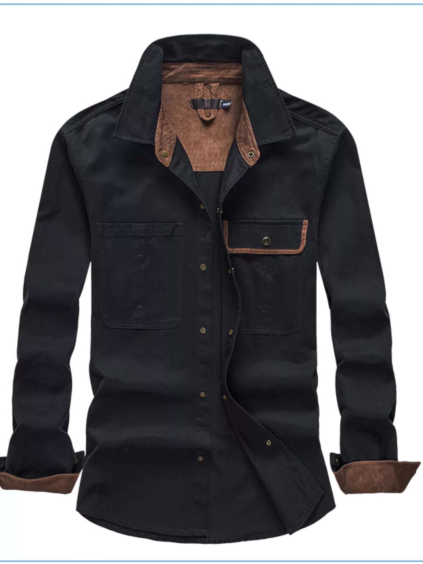 Men's Contrast Trim Button-Down Shirt