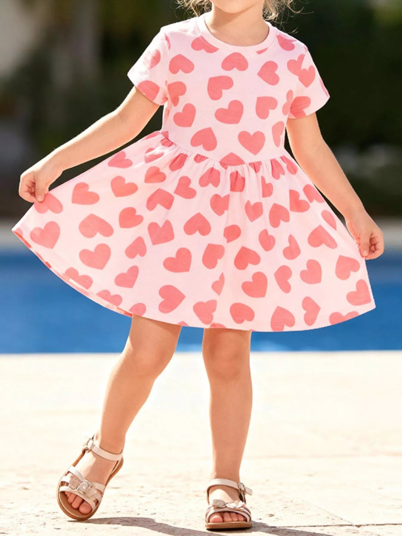 Girl's Heart Print Dress