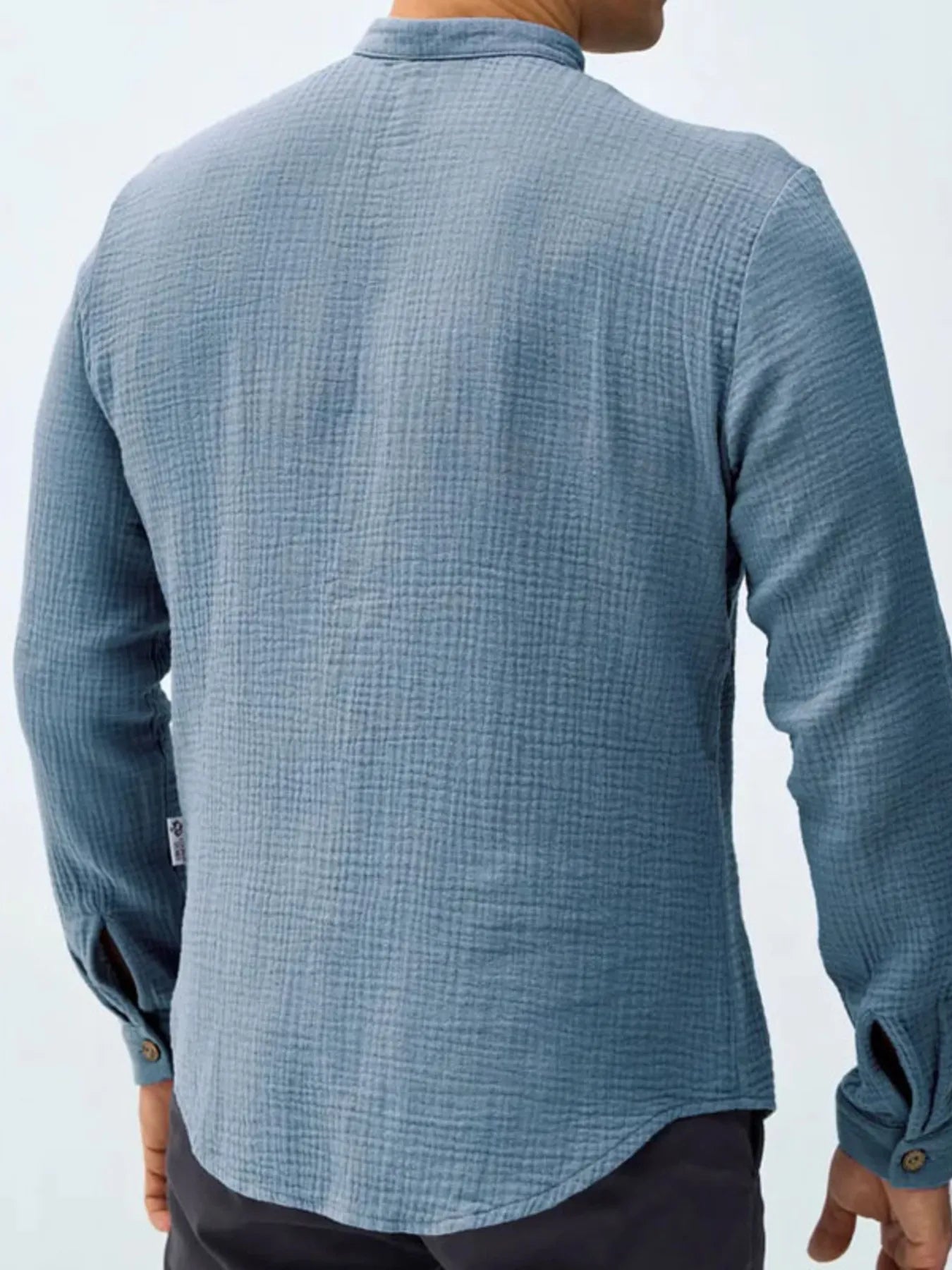 Men's Waffle Knit Button Up