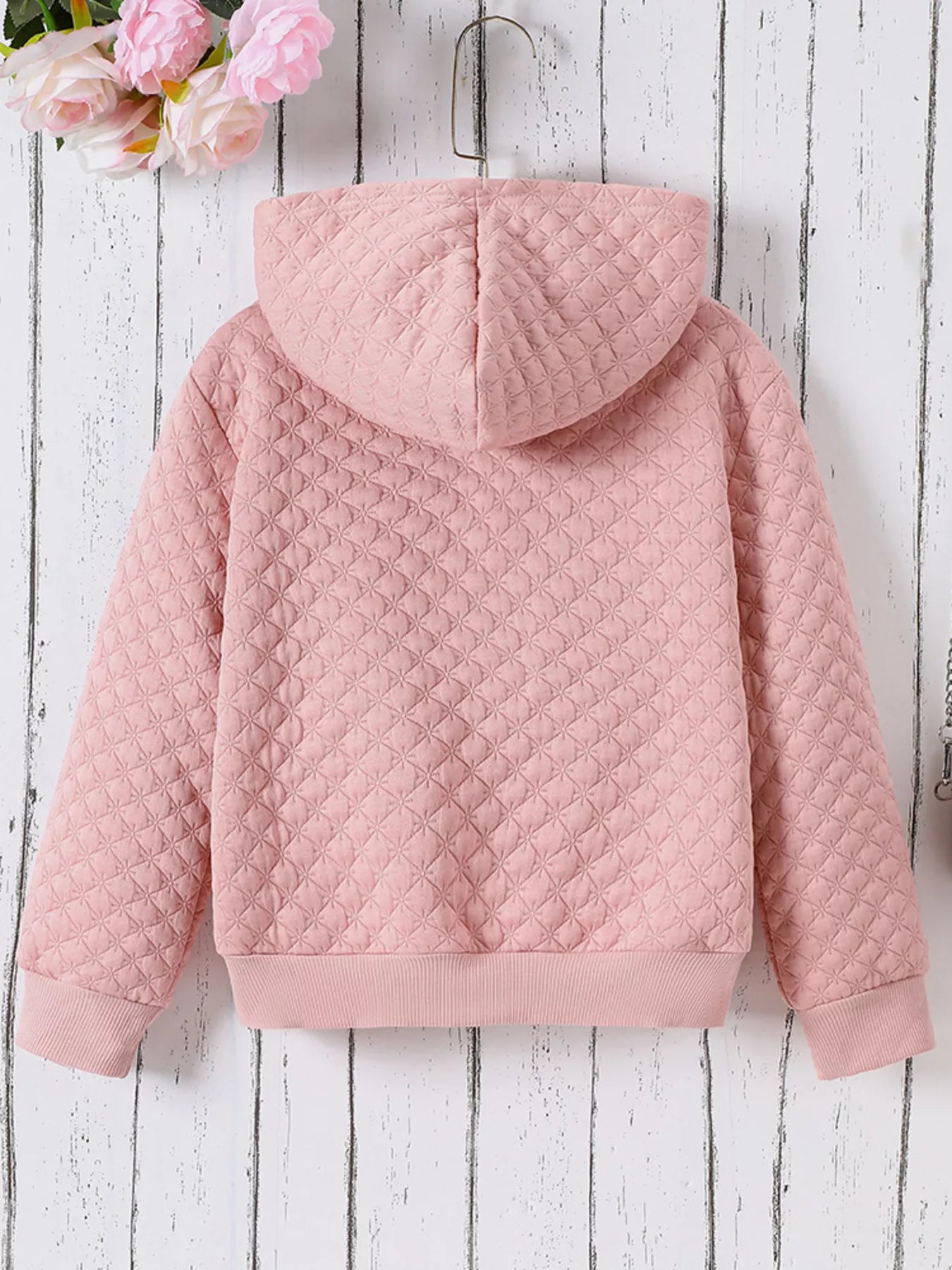 Girl's Quilted Zip-Up Hooded Jacket