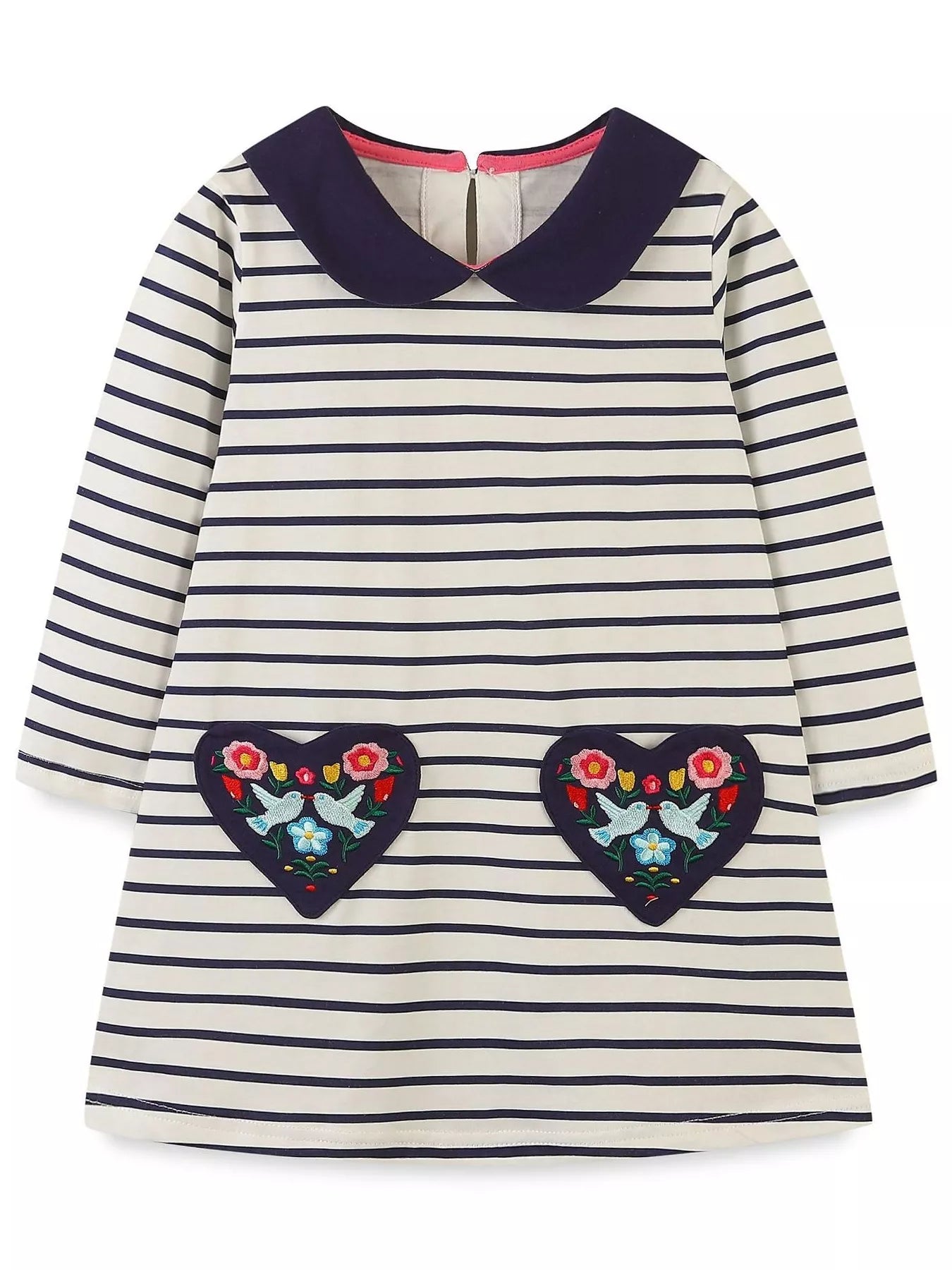 Classic Breton Dress with Embroidered Detail