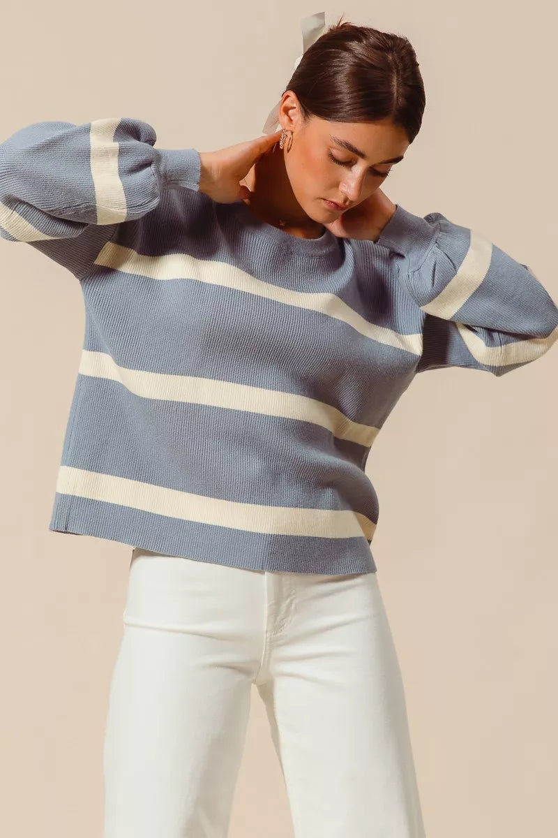 Ribbed Striped Sweater