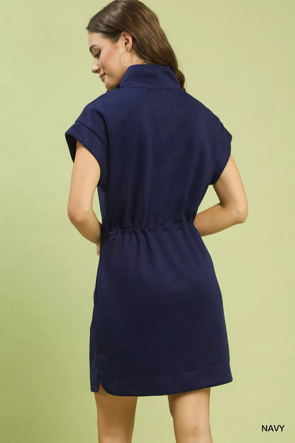 Dolman Sleeve Zip Detail Dress - Side View